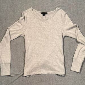 Banana Republic grey long sleeve top with knot detail.